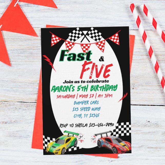 Convites Fast & Five, Racing 5th Birthday (Criador carregado)