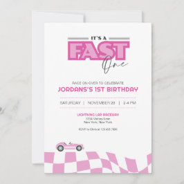Convites Fast One First Birthday Race Car Invitation