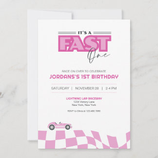 Convites Fast One First Birthday Race Car Invitation