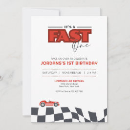 Convites Fast One First Birthday Race Car Invitation