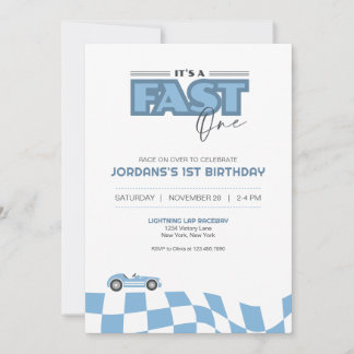Convites Fast One First Birthday Race Car Invitation