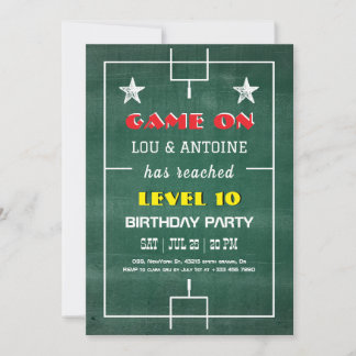 Convites Fatball Gamer Birthday Invitation