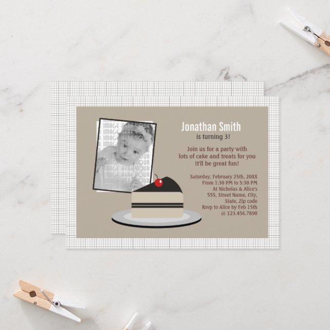 Convites Fatia de Bolo (Frente/Verso In Situ)