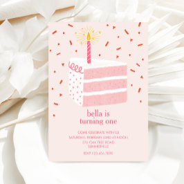 Convites Fatia de Bolo de Aniversário