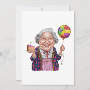 Convites Fatia de Bolo de Aniversário da Nana Humorística
