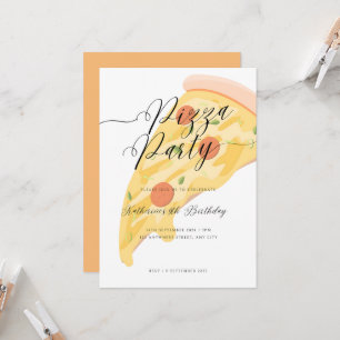 Convites Fatia de Diversão! Aniversário do Partido da Pizza