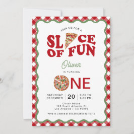 Convites Fatia De Divertimento | Primeiro aniversario Wavy 
