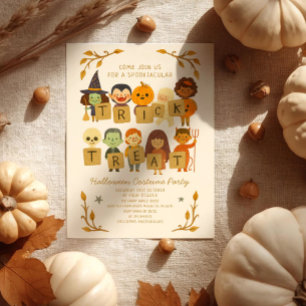 Convites Fatia de Halloween ou Tratar Figurino Spooktacular