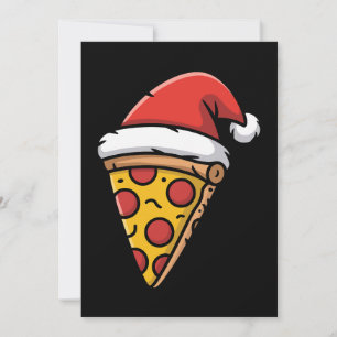Convites Fatia de Pizza de Natal Chapéu de Papai Noel Peppe