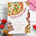 Convites Fatia Slice Baby Modern Pizza Chá de fraldas Convi<br><div class="desc">Convite para Chá de fraldas de Pizza Moderna do Bebê Slice</div>
