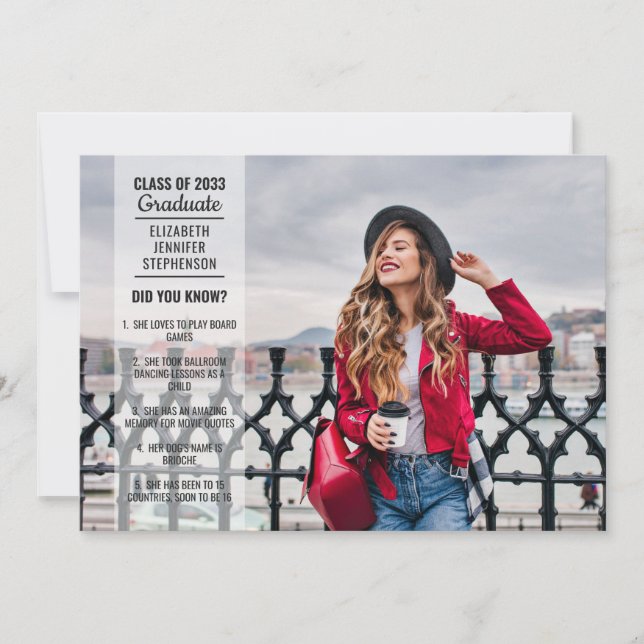 Convites Fatos divertidos 2 formandos da moda moderna (Frente)