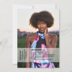 Convites Fatos divertidos 2 fotografia de graduação moderna