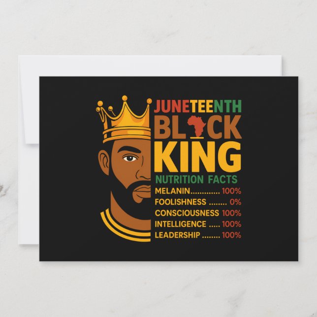 Convites Fatos Nutricionais Negros do Juneteenth Orgulho Af (Frente)