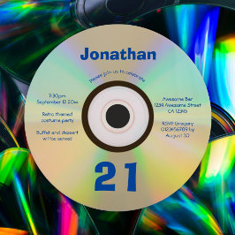Convites Faux CD Retro 90s do aniversário de 21 anos Party