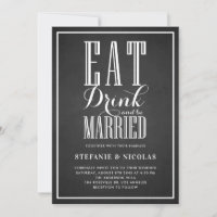 Faux Chalkboard Comer, Beber e Casar