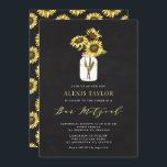 Convites Faux Chalkboard Yellow Sunflower Bar Mitzvah<br><div class="desc">Convide familiares e amigos para o seu evento com este convite personalizável de bar mitzvah. Ele apresenta girassóis amarelos em um pote de mason em um fundo falso de quadro. Personalize adicionando seus detalhes. Este convite para o bar de girassol mitzvah é perfeito para qualquer tema ou estação.</div>