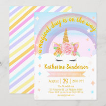 Faux Douradas Girls Magic Unicorn Rainbow Aniversá