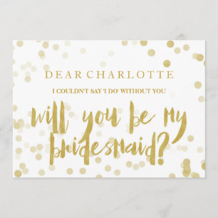 Convites Faux Dourado Confetti Você Será Minha Garota