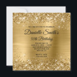 Convites Faux Dourado Glitter and Foil 50th Birthday<br><div class="desc">Um glamouroso e moderno convite de 50 anos para ela. Brilhante de ouro cintilante contra uma imagem gráfica de folha metálica fina e brilhante, de coordenação. Todo brilho brilhante e ouro amarelo neste design feminino moderno são criados com imagens impressas de arte digital. 50 anos. Há vários estilos de convites...</div>