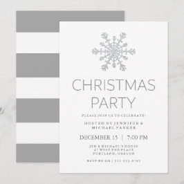 Convites Faux Faux Glitter Snowflake Festa de Natal