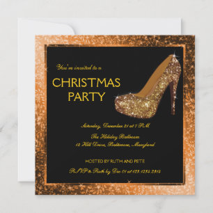 Convites Faux Glitter do Calçado de alto salto do Natal Dou