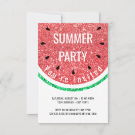 Convites faux glitter melancia de verão