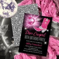 Faux Glitter Pink Disco Cowgirl 80 Festa de aniver