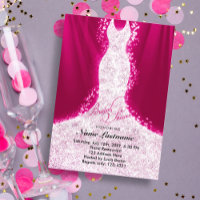 Faux Glitter Vestido em Chá de panela Rosa Convida