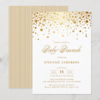 Faux Gold Foil Confetti Dots Baby Brunch
