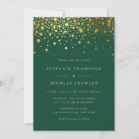 Faux Gold Foil Confetti Pontos Verdes Casamento