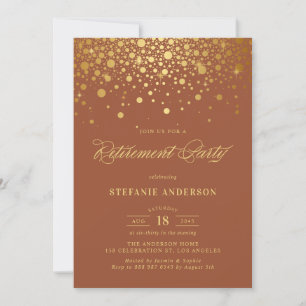 Convites Faux Gold Foil Confetti Terracotta