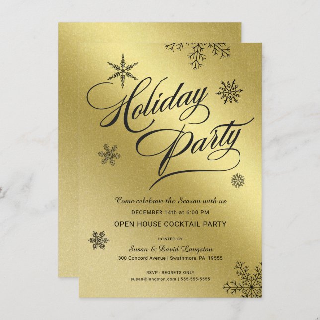 Convites Faux Gold Foil, Faux (Frente/Verso)