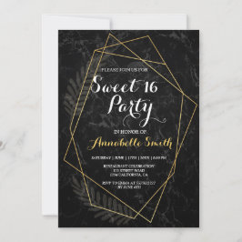 Convites Faux Marble Geometric Sweet 16