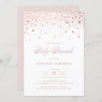 Faux Rosa Gold Foil Confetti Dots Baby Brunch