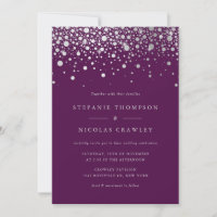 Faux Silver Foil Confetti Pontos Casamento Roxo