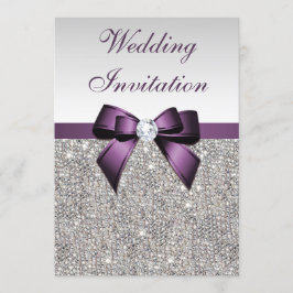 Convites Faux Silver Sequins Diamantes Casamento de Arcos R