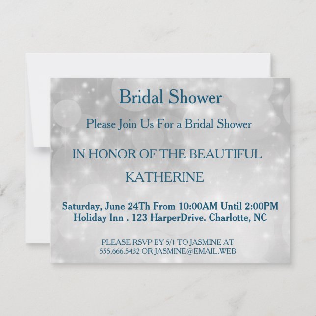 Convites Faux White Glittering Fab Confetti Sparkles Pontos (Frente)