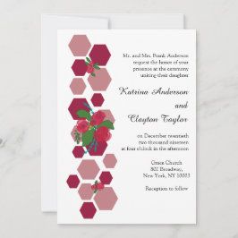 Convites Favo de Mel & Rosas Casamento