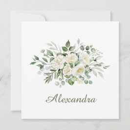 Convites Favor de Damas de Honra Floral Branco Personalizad