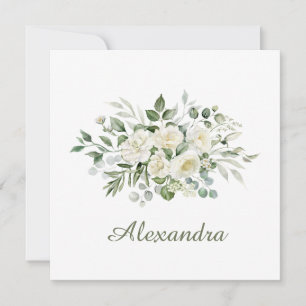 Convites Favor de Damas de Honra Floral Branco Personalizad