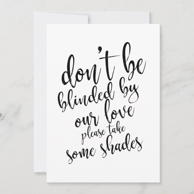 Convites Favor de óculos de sol de casamento sinal acessíve (Frente)