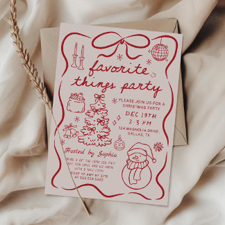 Convites Favorite Things Christmas Holiday Party Invitation