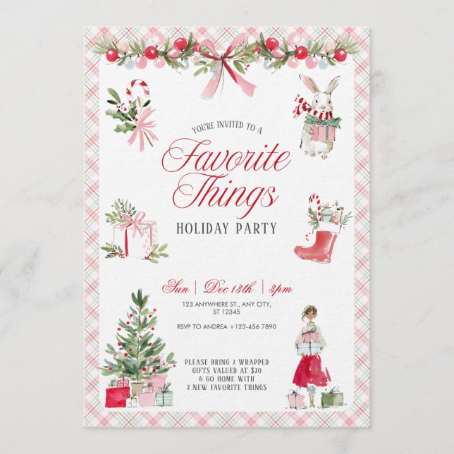 Convites Favorite Things Festive Party Invitation (Frente)