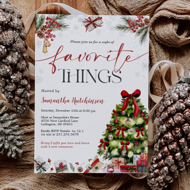 Convites Favorite Things Gift Exchange Party Invite (Favorite Things Gift Exchange Party Invite
)