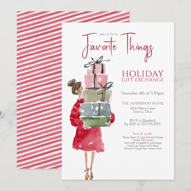 Convites Favorite Things Holiday Party (Frente/Verso)