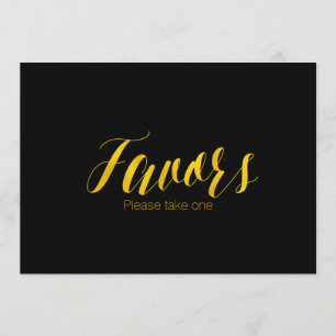 Convites "Favors" Faux Dourado Elegante Sinal de Casamento