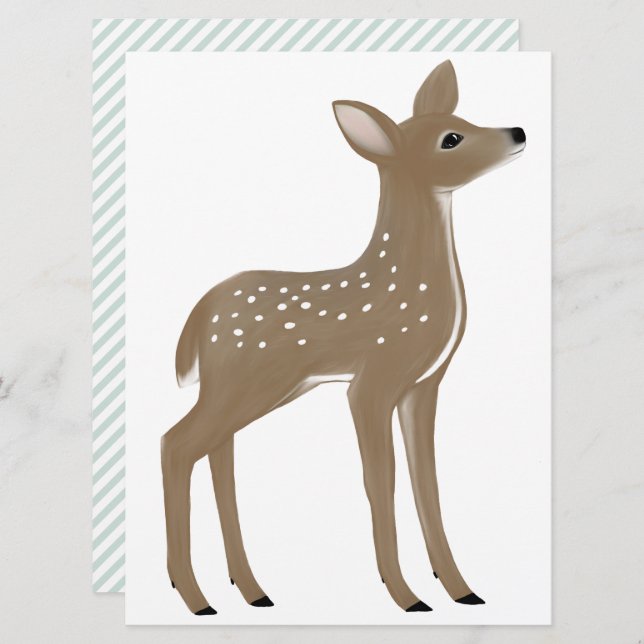 Convites Fawn, corte (Frente/Verso)