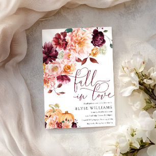 Convites Faye Burgundy Fall In Love Autumn Chá de fraldas