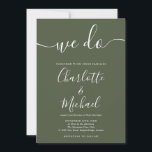 Convites Fazemos Casamento De Scripts De Assinatura Verde-O<br><div class="desc">Convite de casamento para assinatura verde-oliva elegante com nomes de estilo de assinatura,  este convite para casamento verde-oliva-na moda e branco pode ser personalizado com suas informações em caracteres brancos. Projetado por Thisnotme©</div>