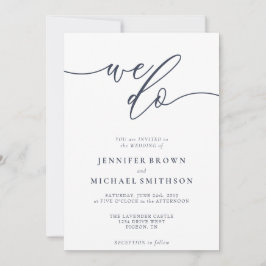 Convites Fazemos marinho de assinatura minimalista